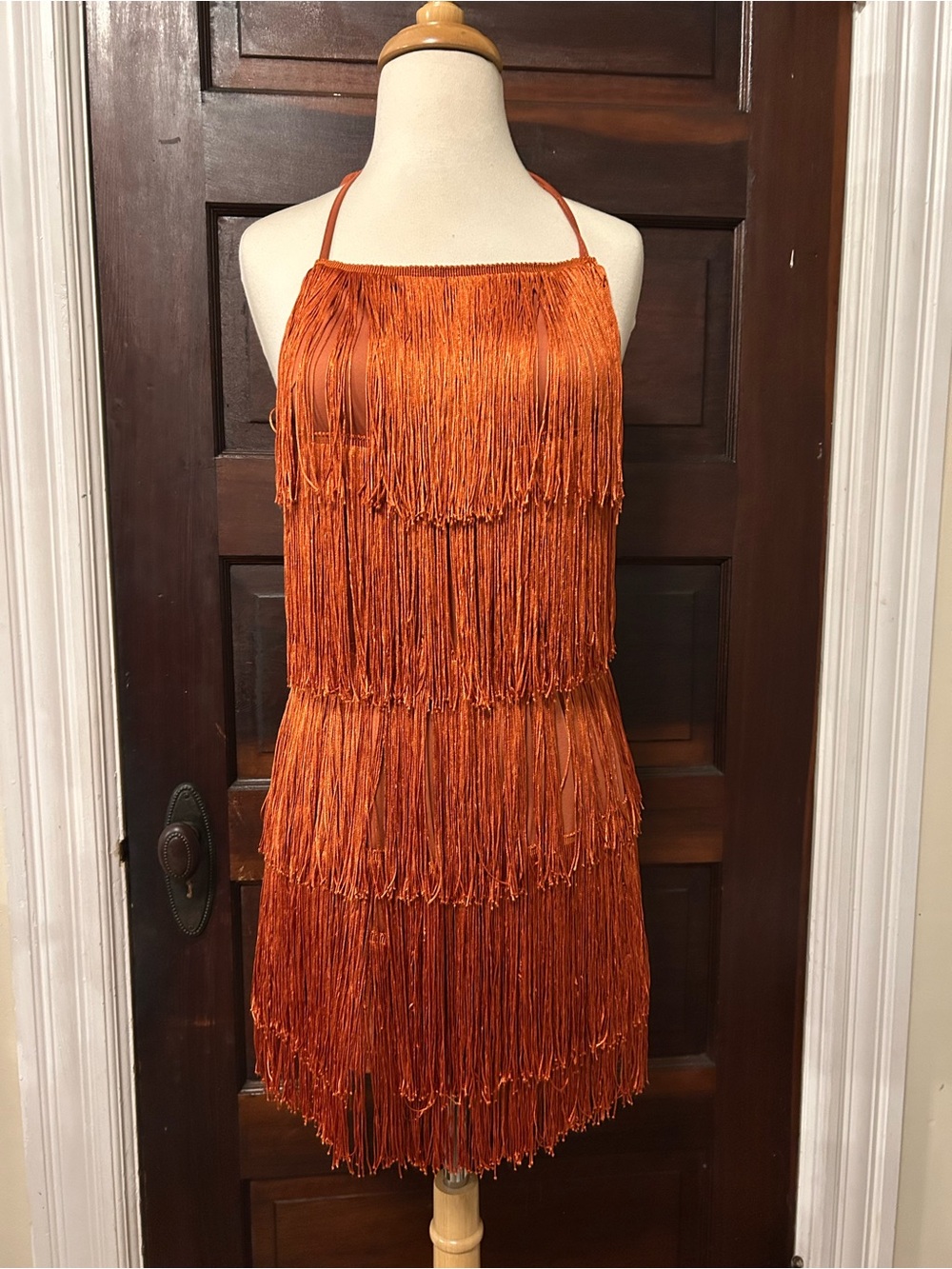 Copper Fringe Showgirl/Popstar Romper/Playsuit